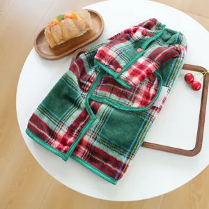 Weihnachts karo Haustier Badetuch, kuschelige Winter Haustierkleidung, süsser Hunde Katzen Bademantel.