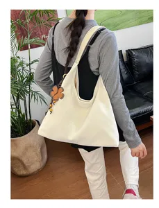 Stilvolle minimalistische weiße Hobo Umhängetasche mit großer Kapazität für Damen