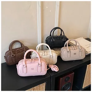 Sac a main Boston en cuir PU pour femme sac bandouliere quotidien tendance petit sac carre