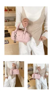 Sac à main rétro rose style coréen pour femmes quotidien polyvalent sac bandoulière chic