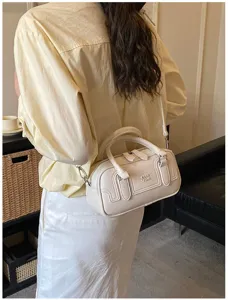 Sac à main minimaliste pour femme sac bandoulière rétro élégant cuir beige quotidien