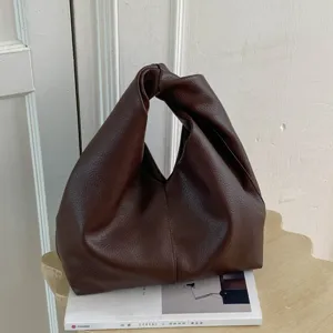 Bolso Hobo de Cuero PU para Mujer Diseño de Nicho con Asa de Nudo Bolso de Mano Cloud Plisado Bolso de Noche de Viaje Bolso Tote