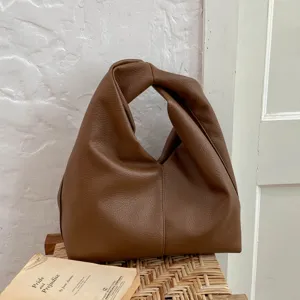 Bolso de mano de cuero marrón bolsa de mano nube minimalista para mujer trabajo diario