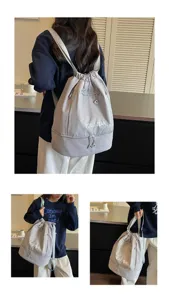 Sac a dos de voyage en nylon decontracte grande capacite sac d'ecole gris quotidien