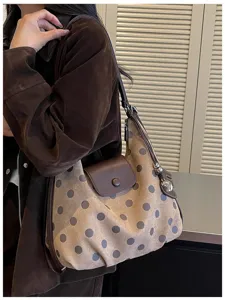 Stijlvolle crossbody tas met stippen voor dames, grote capaciteit tas voor dagelijks gebruik.