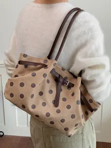 Elegante borsa a tracolla con pois da donna grande capacità borsa casual per ufficio