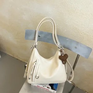 Korean style minimalist large capacity shoulder bag casual commuting daily tote bag for women