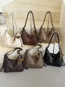 Korean style large capacity shoulder bag handbag casual commuter hobo bag with heart pendant