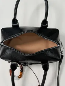 Women minimalist bowling pillow bag stylish leather handbag daily crossbody purse top handle