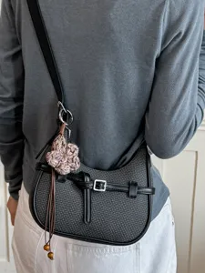 Elegante bolso de hombro de media luna texturizado para mujer, bolso cruzado de moda.
