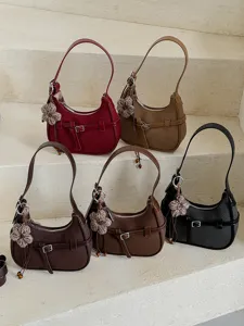 Mujer moda bolso de hombro medialuna elegante bolso de cercanías texturizado elegante