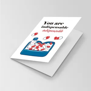 Divertente biglietto di auguri di guarigione e ringraziamento con busta inclusa.