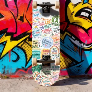 Set di 50 adesivi con citazioni motivazionali impermeabili, decalcomanie estetiche per skateboard