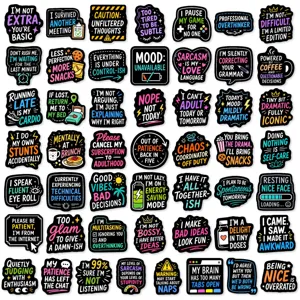 50-delige grappige sarcastische citaat stickers waterdichte vinyl stickers voor laptop