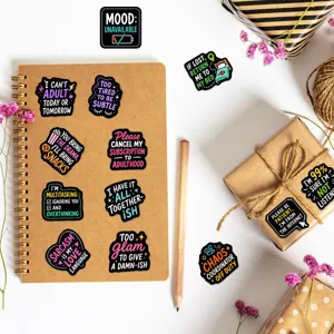Grappige citaten stickers pack waterdichte vinyl esthetische decal voor notebook