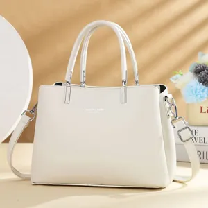 Dames PU Lederen Handtas Minimalistische Stille Luxe Schoudertas Grote Capaciteit Dagelijkse Woon-werkverkeer Tote Tas Handvat Tas