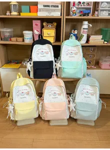 Canvas Rucksack niedliche Schultertasche fuer Damen moegen Freizeit Reise Daypack
