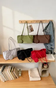 Minimalist casual commuting lightweight large-capacity nylon underarm shoulder tote bag