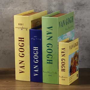 Dekoratives Buch-Aufbewahrungsbox mit Van Gogh Ölgemälde-Drucken für Zuhause und Büro.