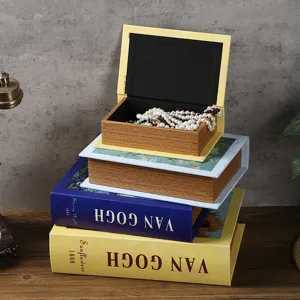 Dekorative Buch-Aufbewahrungsbox im Van-Gogh-Ölgemälde-Design für stilvolle Heim- und Bürodeko.