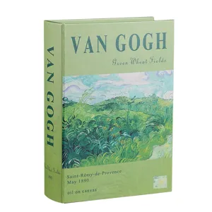 Dekorative Buch-Aufbewahrungsbox mit Van Gogh Grüne Weizenfelder Kunstdruck für Zuhause.