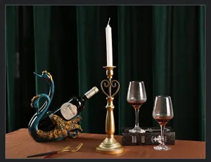 French vintage candlestick and candle holder for romantic dining table setup and photography props.