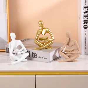 Noords hars lezen figuur ornament modern home bureau decoratieve ambacht sculptuur
