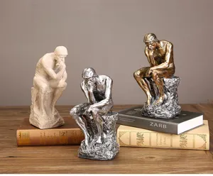 Statua del Pensatore retro scultura in resina ornamento per libreria decorazione casa