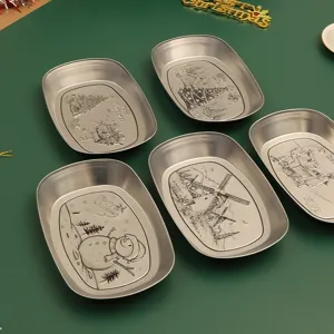 Assiette de pique-nique de camping en fer blanc vintage plat de fruits