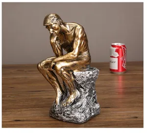 Statua pensatore retrò europeo scultura in resina arte artigianato decorazione casa