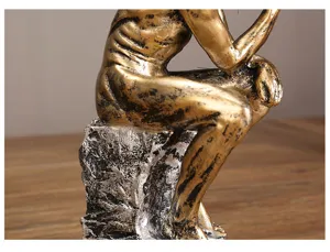 Statua del pensatore scultura bronzo resina vintage soprammobile arredamento casa ufficio