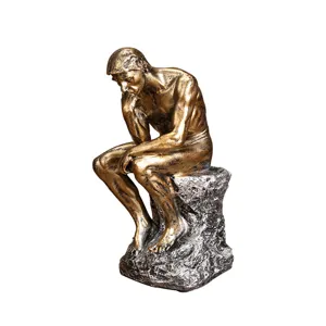 Statua del pensatore vintage europea statuetta scultura decorazione casa ufficio.