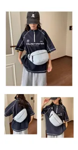 Λεπτομερής όψη casual νάιλον τσάντας στήθους, ρυθμιζόμενος ιμάντας, τσέπη με φερμουάρ.