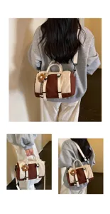 Borsa da viaggio alla moda in colore a contrasto, grande capacità per fitness e viaggi brevi.
