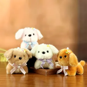Niedlicher Welpe Plüschanhänger Weich Gefüllter Teddy Hund Schlüsselanhänger Tasche Charm Für Damen Kinder Schlüsselring Dekoratives Tier Spielzeug Geschenk
