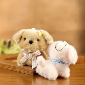 Süßer Hund Plüschtier Schlüsselanhänger Flauschiger Teddy Hund Anhänger für Tasche Kuscheltier