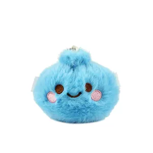 Süßer blauer Plüsch Brötchen Schlüsselanhänger weiches Cartoon Plüschtier Taschenanhänger