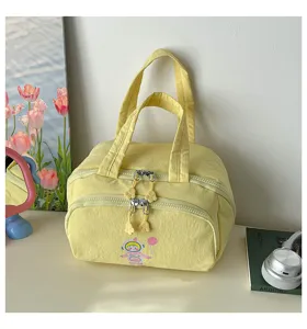 Gelbe Kosmetiktasche mit mehreren Fächern süße Handtasche für Damen für die Reise.