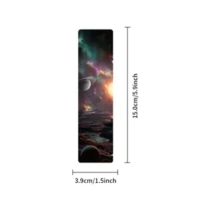 Marque-page en papier design galaxie espace pour les amateurs de lecture et papeterie.