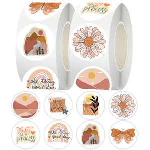 Bohemian Retro Dekorative Aufkleber Rolle Beschichtetes Papier Süße Ästhetische Aufkleber Für Wasserflasche Handy Tagebuch Tägliche Dekoration
