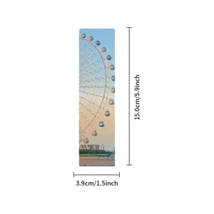Papierlesezeichen mit Riesenrad Motiv, Maße 15x3,9 cm, ideal zum Lesen und für Tagebücher.