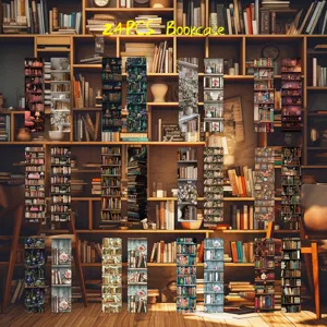 24pcs vintage bookcase bookmarks set literary creative stationery paper DIY decorative supplies