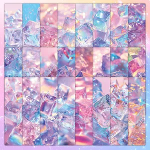 24pcs Macaron Ice Cube Bookmarks Cute Holographic Aesthetic Planner DIY Paper Bookmarks