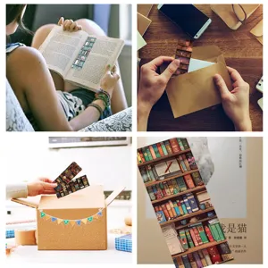 Vintage bookshelf paper bookmarks set 24pcs retro creative reading page markers for diy