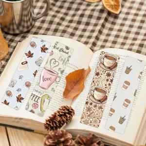 Segnalibri di carta con motivo caffè retrò per lettura, journaling, regali e cancelleria.