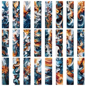 Lot de 24 marque-pages art abstrait peinture a l'huile, marque-pages papier creatifs pour carnet.