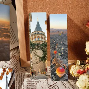 Vintage Reise-Landschaft Papier Lesezeichen Set, schoene Bucheinschlaege zum Lesen von Buechern.
