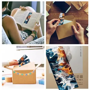 24pcs marque-pages en papier peinture à l'huile abstraite, beaux repères de livres art