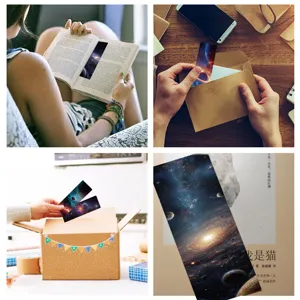 24 pcs marque-pages en papier galaxie ciel etoilé créatif planète marqueurs de page lecture