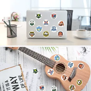 Sport stickers waterproof vinyl decals decorative round badge for laptop journal crafts